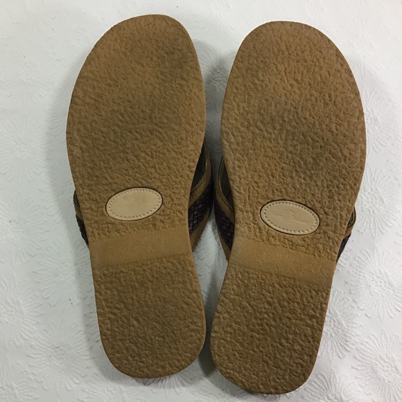 Tommy Bahama Men’s Anchored Brown/Tan Leather Flip Flops main image 5